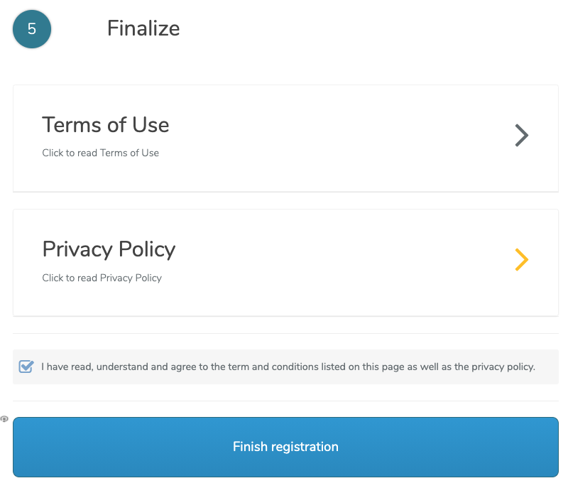 Register your account when invited